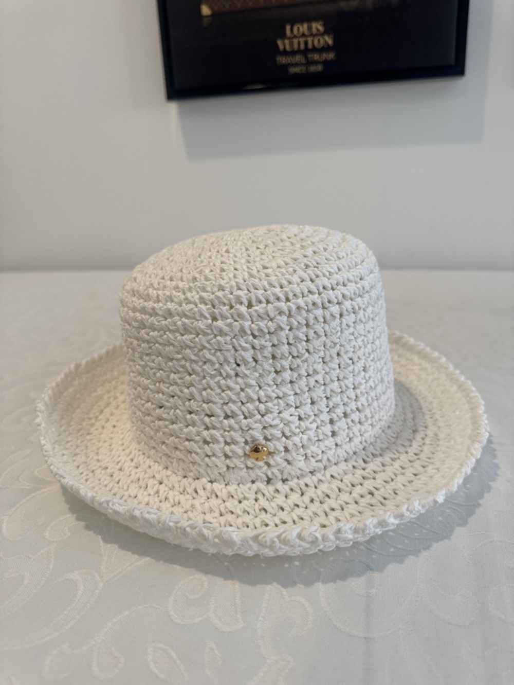 White Crochet Bucket Hat - Picture 9 of 11